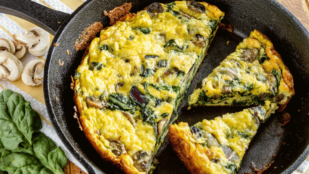 cheesy spinach and mushroom omelet