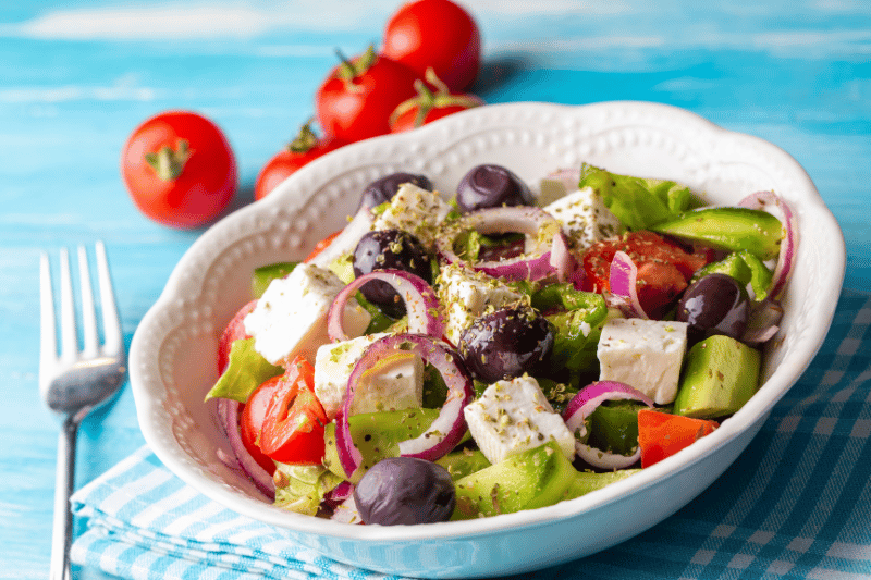 Greek Salad with Lemon-Olive Oil Dressing